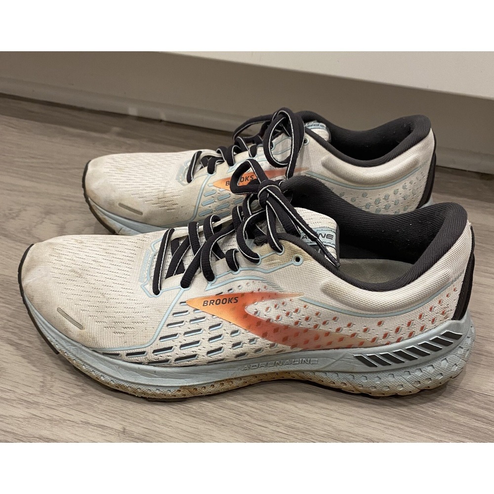 Brooks Adrenaline 21 1203 291 B193 Support Cushion White Running Shoes sz 11 M